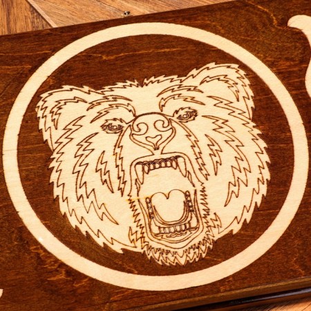Handmade backgammon "Bear", 60x30 cm, with a chess field, a walnut array, Armenia-4