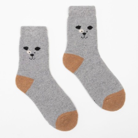 Socks children's woolen terry "dogs", color mix, size 16
