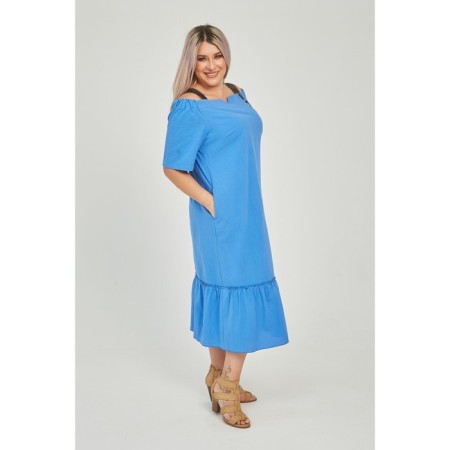 Women's dress, size 56, blue color-3