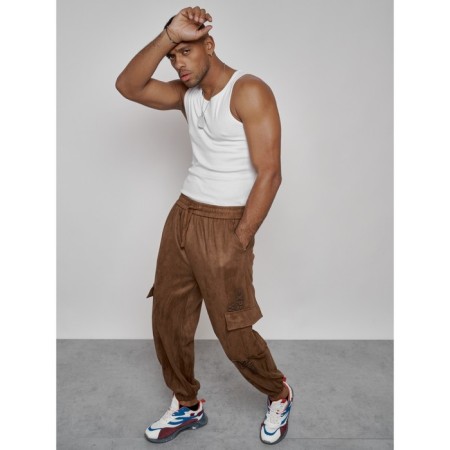 Joggers are sports male, size 50, brown color-20