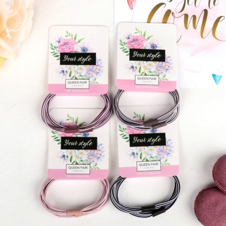 Hair gum "Sport" (set 2 pcs) stripes, mix-2