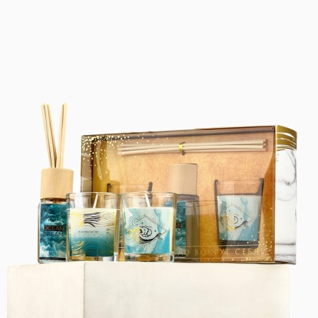 Gift set: Aromatic diffuser and interior candles “Ocean Dream”, the aroma of the ocean, 20 x 12.5 x 5 cm.-1