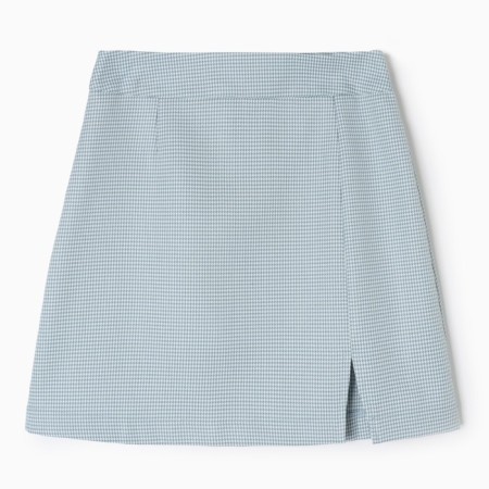Women's skirt with a cut Mist p. 46, blue/white-5