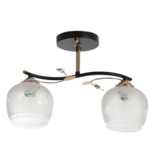 Chandelier 2010/2 E27 60W black+gold 37x13x25 cm Bayerlux