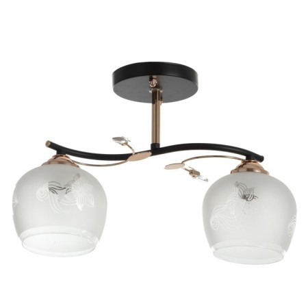Chandelier 2010/2 E27 60W black+gold 37x13x25 cm Bayerlux