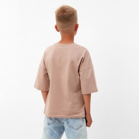 T -shirt Children's Minaku: Basic Line Kids beige color, height 116 cm-3