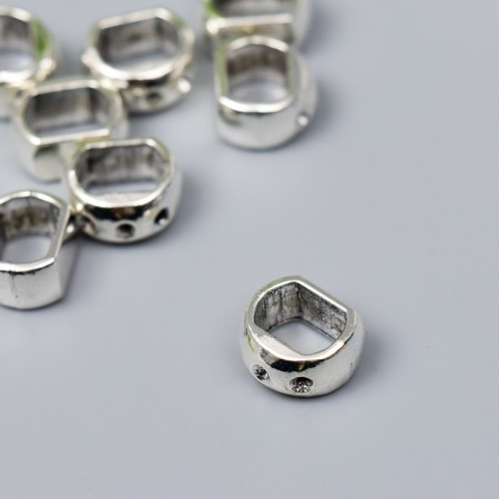 Bead for creativity Metal "Three holes" silver G307B769 1.5x0.8 cm-1