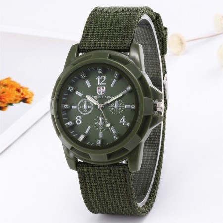 Men's wristwater male Genius Army, D-4.5 cm, Tekstil Strap 23.5 cm, Haki