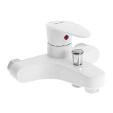 Bath mixer Zein Z3674, single-leaf, without shower set, ABS plastic, white