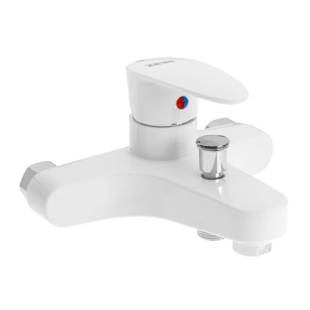Bath mixer Zein Z3674, single-leaf, without shower set, ABS plastic, white