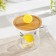 Glass mug with a wooden lid "Lemonchik", 350 ml