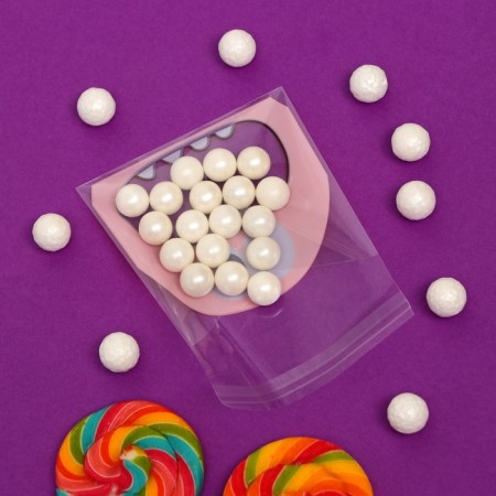 BOPP package with sticky tape, "monstrik", 10*10+3cm-4