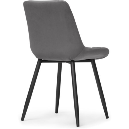 Stol on a metal frame Baoine used metal/velor, black/gray 50x55x83 cm-3