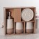 A set of accessories for the bathroom “minimal”, 4 items (dispenser, soap dish, 2 glasses), beige color