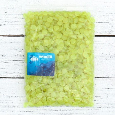 Decorative stones for the aquarium, luminous, 8-11 mm, 500 g, yellow-2