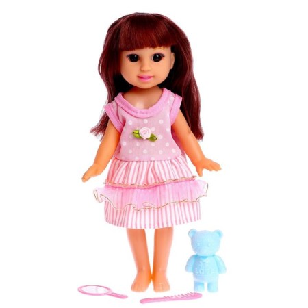 Classic doll "Light" in a dress, with a toy and accessories mix