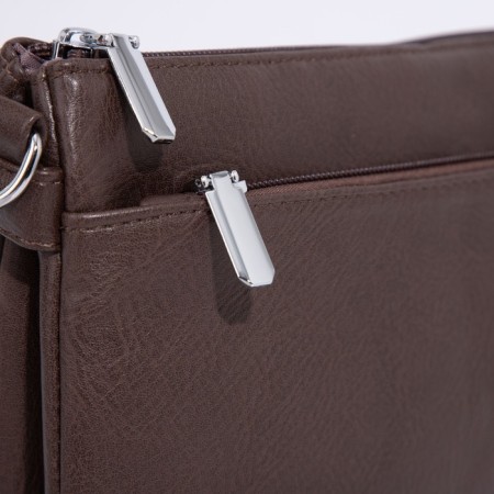 Cross-Bodi Bag on a zipper, brown color-4