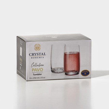 Set of glass glasses for water Pavo Aqua, 250 ml, 6 pcs-5
