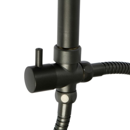 The shower system Zein Z1013, tropical and hand -watering can 5 modes, 2 hoses, soap dish, graphite-12