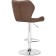 Barrier stool PORCH Metal/Eco -leather, chrome/brown 46x49x88 cm