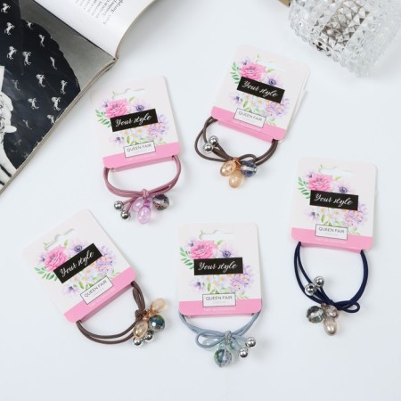 Hair elastic band "Melanie" ball ovala tail, 5 cm, mix-1