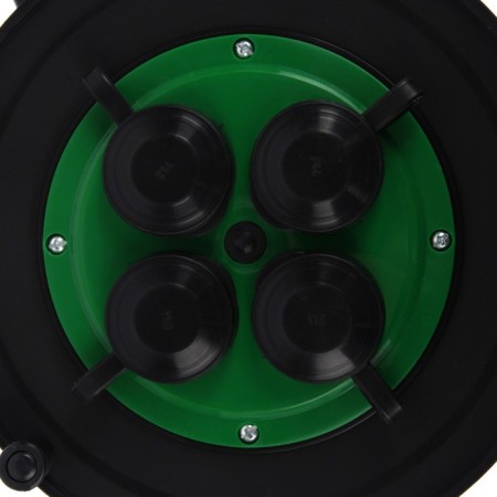 Coil 4 sockets, s/h, with lids IP44, 16 A, UHL2, Green-1