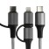 Cable 2 in 1, Type-C-Type-C/Lightning, 60 W, 3 A, Fabric Fabric, 1 meter, silver