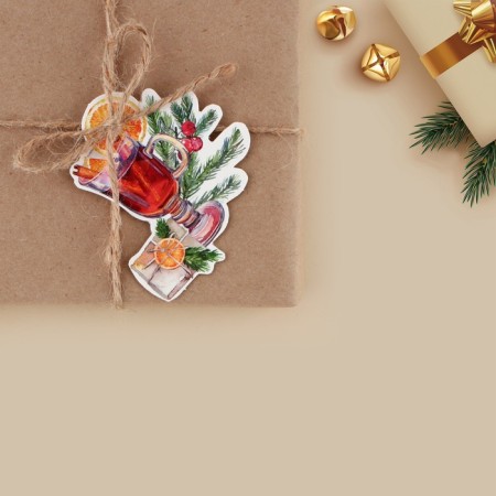 Schildik decorative for the gift "MULLSLENTVEN", 6.4 x 6.7 cm, New Year-1