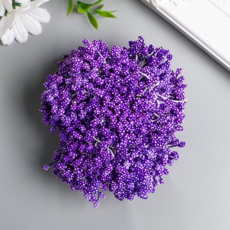 Stamens for flowers "droplets bubble purple" 4x7 mm set 700 pcs length 6.5 cm