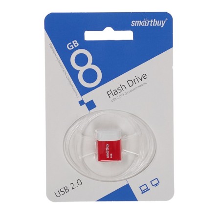 Flash drive Smartbuy Lara, 8 GB, USB2.0, th he is up to 25 MB/s, PLO up to 15 Mb/s, red-2