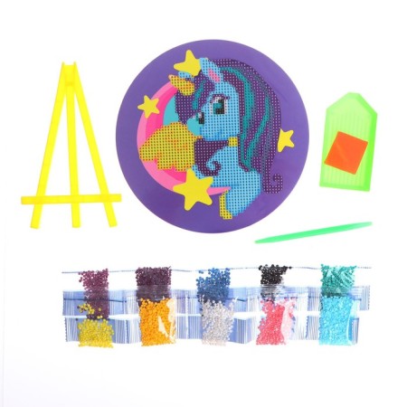 Diamond mosaic for children "Pony", 18 cm-4
