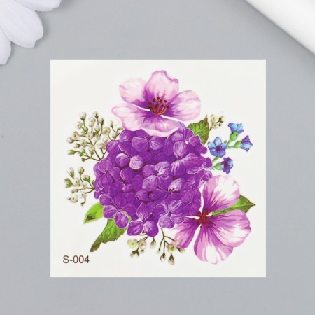 Tattoo on the body color "hydrangea" 6x6 cm
