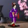 Collector doll "Japanese in a purple kimono with flute" 25x9.5x9.5 cm