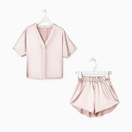 Pajamas (shirt, shorts) Women's Minaku: Light Touch Beige Color, Rr. 48-5