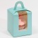 Capcake box, confectionery packaging, 1 cell "Blue", 9 x 9 x 11 cm