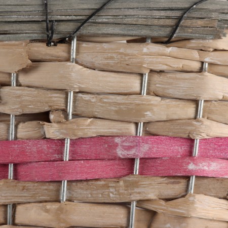 Kashpo wicker oval, 23x15xh12cm, natural/pink-3