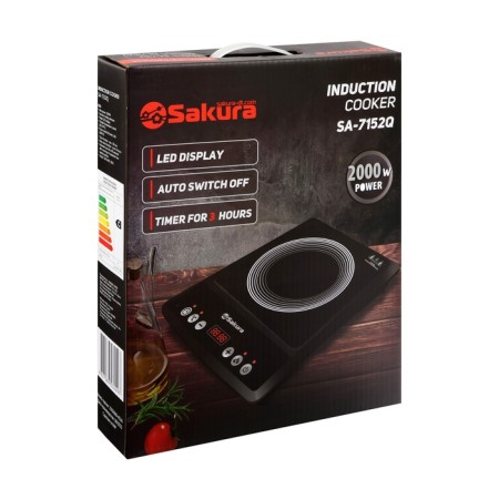 Induction tile Sakura SA-7152Q, 2000 watts, 1 burner, black-9