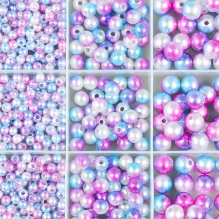 Beads in the casket "Gradient Blue-lilac" 12 divisions 10x13.5x1.8 cm-1