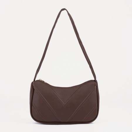Baget bag with zipper, brown color