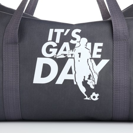 Sports bag with lightning, long belt, gray color-7