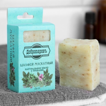 Natural soap with herbs in the box "Sage Muscat" 100 g of Dobroparov