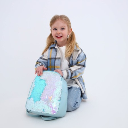 Baby backpack for a girl with segments "Star", lightning department, blue color-8