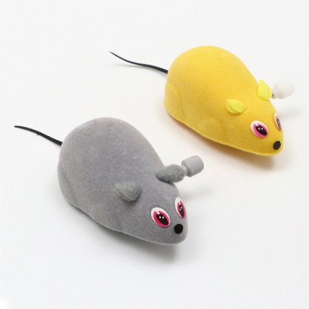 Clockwork mouse, 7 cm, packing 25 pcs, mix of flowers-5