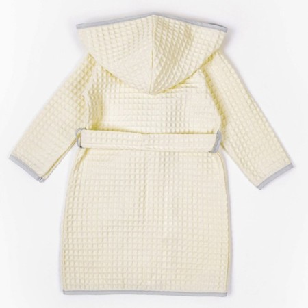 Baby robe with a hood Waffle, height 98-104 cm, milk color-8