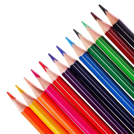 Pencils 12 colors, in a tube metal, triangular, wooden, sea inhabitants, mix-3