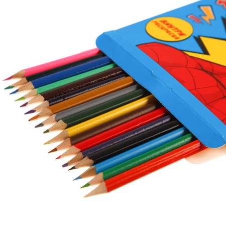 Color pencils, 18 colors, trihedral, spider-man-3