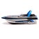 The radio -controlled mini boat boat works on the battery, the color is blue