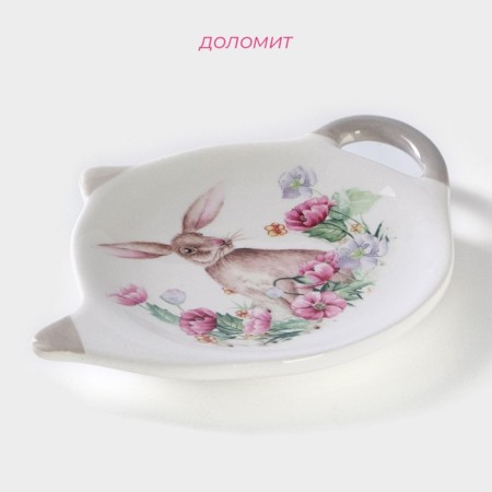 A stand for a tea bag of the shade "Bunny", 12 × 9 cm, white color-1