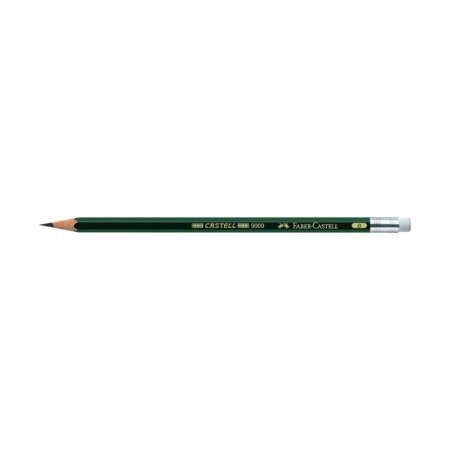 Pencil Art Black Baber-Castel Castell® 9000 Professional B with Eraser Green