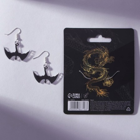 Earrings "Daimon" 3 x 1.5 cm-5